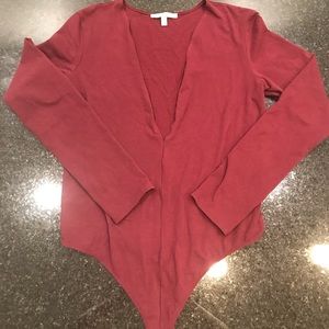 Express One Eleven V-neck Plunge Bodysuit